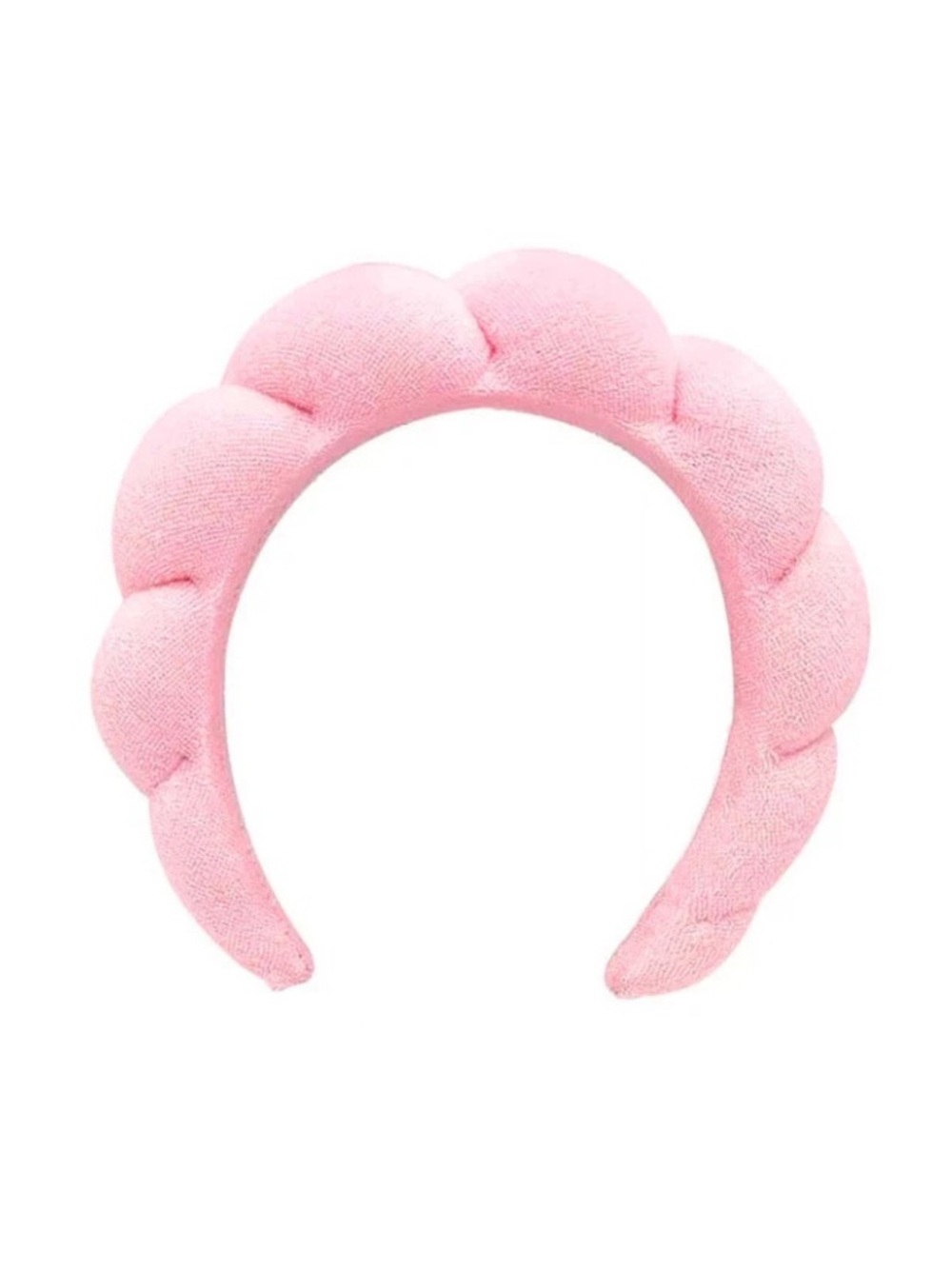 Pink Scalloped Padded Headband Bubble Puff Hair Accessory Soft Cute Trendy